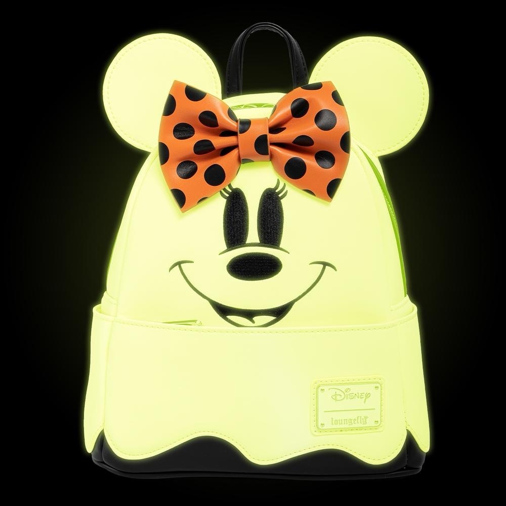 Last one! Loungefly Ghost Minnie Glow-in-the-Dark Cosplay Mini Backpack x Disney - Picture 2 of 5